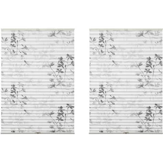 GARDINIA 2er-Set Plissee ohne Bohren, Blickdicht, Lichtdurchlässig, Einfach in der Breite kürzbar, Bella Falt-Plissee, Weiß, 60 x 130 cm BZW. 70 x 130 cm (BxH)