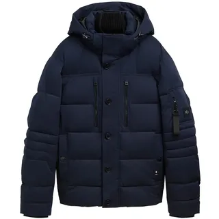 Tom Tailor Herren Pufferjacke mit abnehmbarer Kapuze, blau, Uni, Gr. XXL