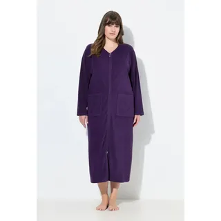 Ulla Popken Bademantel Frottee Langarm violett 52