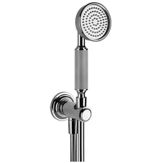 Gessi Venti20 Brause-Set mit Wandanschlussbogen, mit Halterung, Schlauch und Handbrause, Wandmontage, 1/2 Anschluss, 65123, Farbe: Chrom