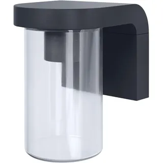 Osram Außenwandleuchte E27 Klarglas, modernes Design Aluminium in Dunkelgrau, IP44-Schutz, stoßfest IK03, Wandleuchte für Terrasse und Balkon