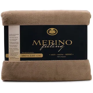Gözze Merino Decke 180 x 220 cm taupe 