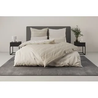 OTTO home Katja Gestreift Taupe 135 x 200 cm + 2 x 40 x 80 cm