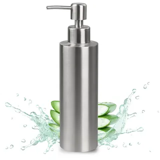 Seifenspender aus Edelstahl Silber Matt – Großes Fassungsvermögen von 350 ml für Flüssigseife – Hygiene und Stil in einem Spender