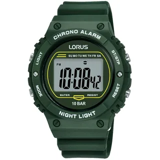 Lorus Sport Man Herren-Digitaluhr mit Silikon-Armband R2309PX9, Grün, R2309PX9