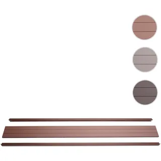Abschluss-Set für WPC-Sichtschutz Sarthe, Abschlussprofil Windschutz, Alu-Pfosten ~ 180cm, braun