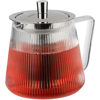 Gefu Teekanne , Silberfarben, Transparent , Metall, Glas , 800 ml , 15 cm , Geschirr, Kannen & Karaffen, Teekannen