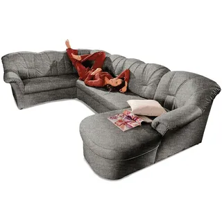 DOMO collection Wohnlandschaft Kunstleder U-Form 3-Sitzer Grau