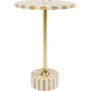 Kare DESIGN Beistelltisch Domero Cirque 86729 Dekor Weiß / Gold 40 cm