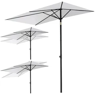 FQMYLTYN Sonnenschirm Rechteckig 200 X 100 cm Gartenschirm mit Neigungswinkel und Höhe Verstellbar Marktschirm Wasserdicht Terrassenschirm Sonnenschutz UV50+