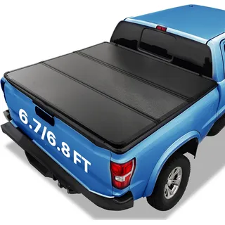 Vevor Dreifach faltbare Ladeflächenabdeckung, Kompatibel mit 1999-2024 Ford F-250 F-350 Super Duty, Styleside 6,75' (81", 82") Ladefläche, Passend für 6,7' x 5,4'/6,8' x 5,6' Innenladefläche