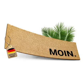 ElbFuchs Kokos Fußmatte 75x25cm Moin I Extra strapazierfähige & rutschfeste Kokosmatte I Für den Innen- & überdachten Außenbereich I Ideal als schmaler Schmutzfang und Eingangsmatte