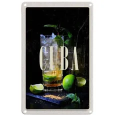 Blechschild 18x12 cm Cuba Karibik Cocktail Limette