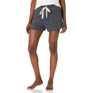 Amazon Essentials Damen Leichte Lounge-Frottee-Schlafanzughose, Marineblau Weiß Ministreifen, L