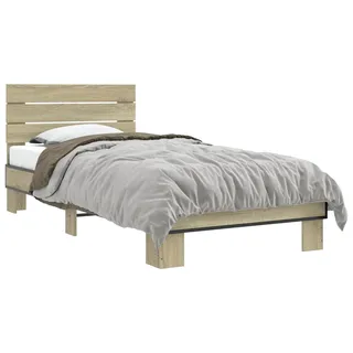 vidaXL Bettgestell mit Kopfteil Sonoma-Eiche 80 x 200 cm Holzwerkstoff - Braun