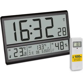 TFA Digitale XL Wanduhr 36,0 cm 60.4523.01 schwarz