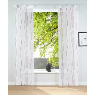 OTTO home Schiebegardine »Dimona« Schlaufen 2 Stk. tlg. 2er-Set, Fertiggardine, inkl. Beschwerungsstange, Wellen, grau