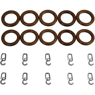 Liedeco Gardinenring für Gardinenstangen Ø 28 mm, braun