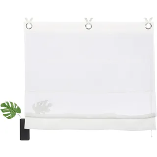 my home Raffrollo »Fiete« mit Hakenaufhängung Leinen Optik, Sichtschutz, halbtransparent, monochrom, basic, beige