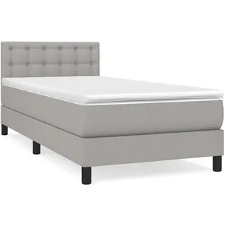 vidaXL Boxspringbett mit Matratze Hellgrau 90x200 cm Stoff1389588