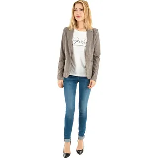 Ichi IHKATE Damen Blazer Kurzblazer Jacke mit Stretch und Reverskragen - Beige