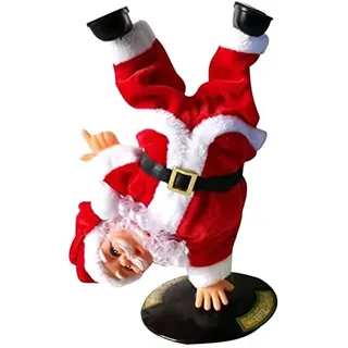 IBLUELOVER Weihnachtsdeko Singender Weihnachtsmann Tanzender Nikolaus Dekofigur mit Musik Spielzeug Weihnachtsdekoration Lustige Elektrisch Santa Claus Swinging Weihnachten Figur Geschenk