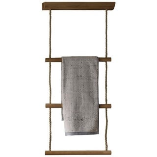 Voglauer Handtuchleiter , Eichefarben , Holz , Eiche , furniert, mehrschichtige Massivholzplatte (Tischlerplatte) , eckig , 48x109x16 cm , Badezimmer, Badezimmerausstattung, Handtuchhalter