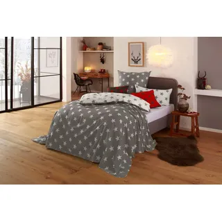 MY HOME Tagesdecke »Stella leichte Tagesdecke im Sterne-Design, für Kinder und Erwachsene«, grau