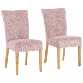 Home Affaire Esszimmerstuhl »Queen Polsterstuhl BESTSELLER«, (Set), 2 St., Luxus-Microfaser, verschiedene Bezüge, Gestell Massivholz rosa