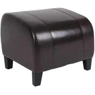 MCW Sitzhocker Braun , Leder , 45x37x47 cm , Wohnzimmer, Sessel, Hocker & Hockerbänke, Sitzwürfel