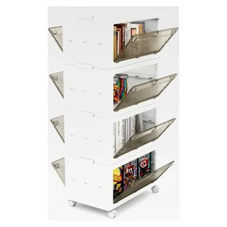 Costway Aufbewahrungsbehälter 210 l 4-tlg. Weiß