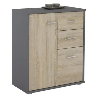 CARO-Möbel Kommode Locarno , Grau, Sonoma Eiche , Holzwerkstoff , Mode , 60x70x30 cm , Babymöbel & Kindermöbel, Kinderzimmer & Jugendzimmer, Kinderbetten, Hochbetten