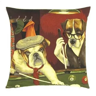 Gobelin Kissen Hunde Billard