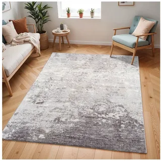 livabliss Bangkok Kurzflorteppich 120 x 170 cm Grau/Weiß