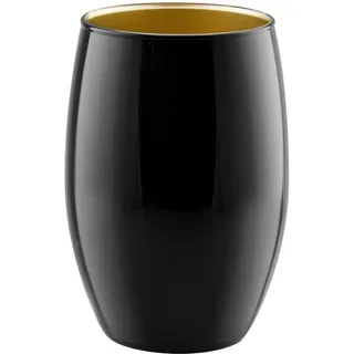 Trend For Home Blumenvase Schwarz H: 19,8 cm Vase Schwarz Gold Glasvase, Runde Vase Tulpenvase für Pampasgras, Dekovase, ⌀ 14 cm, Amarilis Great Gatsby