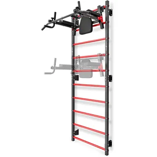 Set MHU1 | Sprossenwand zur Wandmontage 230 x 81 cm MH-U204 + multifunktionelle Klimmzugstange für die Wandmontage (2in1) MH-U205 - Marbo Sport