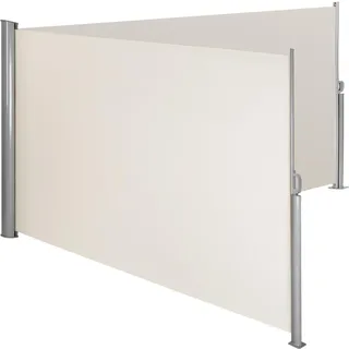 Tectake Aluminium Doppel Seitenmarkise 200 x 600 cm beige