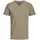 T-Shirt JJESPLIT NECK TEE SS NOOS mit V-Ausschnitt beige