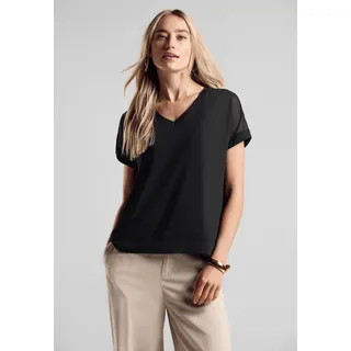 STREET ONE 2-in-1-Top, mit Mesh-Detail, schwarz