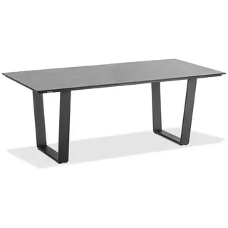 Gartentisch , Anthrazit, Grau , Kunststoff , Betonoptik , rechteckig , Kufe , 95x76x180 cm , wetterbeständig , Gartenmöbel, Gartentische, Gartentische