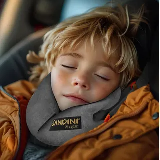 SANDINI SleepFix Kids Outlast – Kinder Schlafkissen/Nackenkissen mit Stützfunktion und Temperaturausgleich – Kindersitz-Zubehör für Auto/Fahrrad/Reise – Verhindert das Abkippen des Kopfes im Schlaf