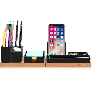 COFI 1453 Einstellbarer Schreibtisch-Organizer - Magnetische Holzplatte mit 6 Fächern