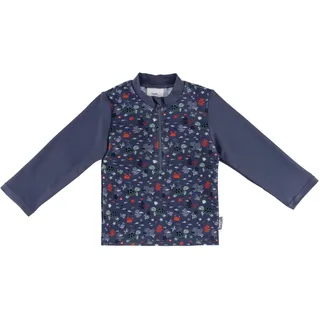 Sterntaler Badeshirt Unterwasser – Langarm UV-Shirt für Jungen mit Meeresmotiv – UV-Schutz 50+ Schwimmshirt mit Frontreißverschluss - Kinder Bademode – Farbe blau, Größe 80