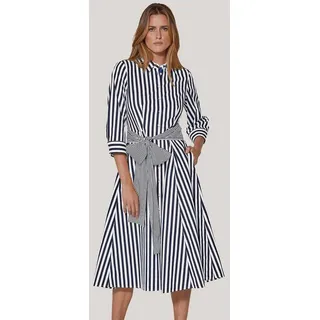 Madeleine Sommerkleid »Kleid Gestreiftes Hemdblusenkleid mit Bindeschärpe«, blau
