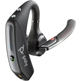 Plantronics – Voyager 5200 Office (Poly) Wireless Bluetooth-Headset, Active Noise-Cancelling, WindSmart-Technology, SoundGuard, Mobil/Telefon/PC/Mac, Teams (zertifiziert), kompatibel mit Zoom & mehr