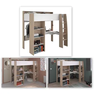 Parisot Hochbett Shelter 11 90 x 200 cm Eiche nachbildung braun