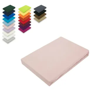 EXKLUSIV HEIMTEXTIL Spannbettlaken Jersey-Baumwolle 90 x 100 - 100 x 200 cm Rosa