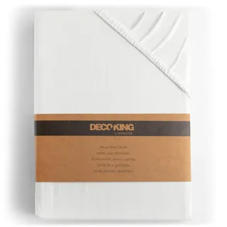 DecoKing Spannbettlaken Jersey 200 x 220 cm weiß