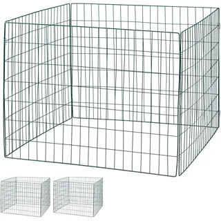 Relaxdays Komposter Metall, 3er Set, Biokomposter Garten, großer Laubkomposter, 560 Liter, Steckkomposter, dunkelgrün