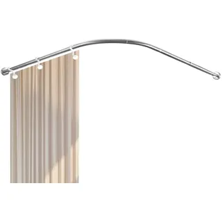 Hershii Duschvorhang Stangen in l Form Duschstange Winkelstange 90~130cm/35.43~51.18inch Verstellbare Badezimmer Vorhangstange Winkelduschstange für Garderobe, Bekleidungsgeschäft, Umkleidekabine